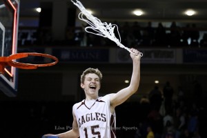 Taylor Schildroth celebrates after helping George Stevens win the class C north championship. Photo from Lisa Prescott.