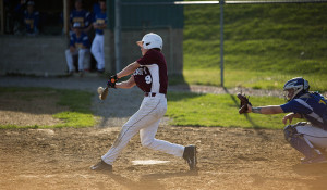 Nate Church takes a swing during a game last season. Church is one of the seniors on the 2015/2016 Foxcroft Ponies baseball roster. Photo courtesy of FA Photography