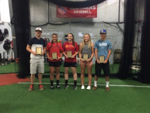 Five athletes were recognized at Sluggers in Brewer on Monday for their success during the spring season. (Left to right: Thomas Spencer, Cassidy McLeod, Katelin Saunders, Karli Theberge and Nick Guerrette)