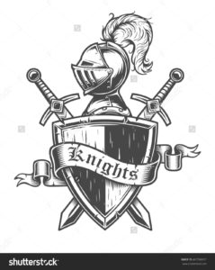 stock-photo-vintage-knight-emblem-with-knight-helmet-crossed-swords-shield-and-ribbon-467768837