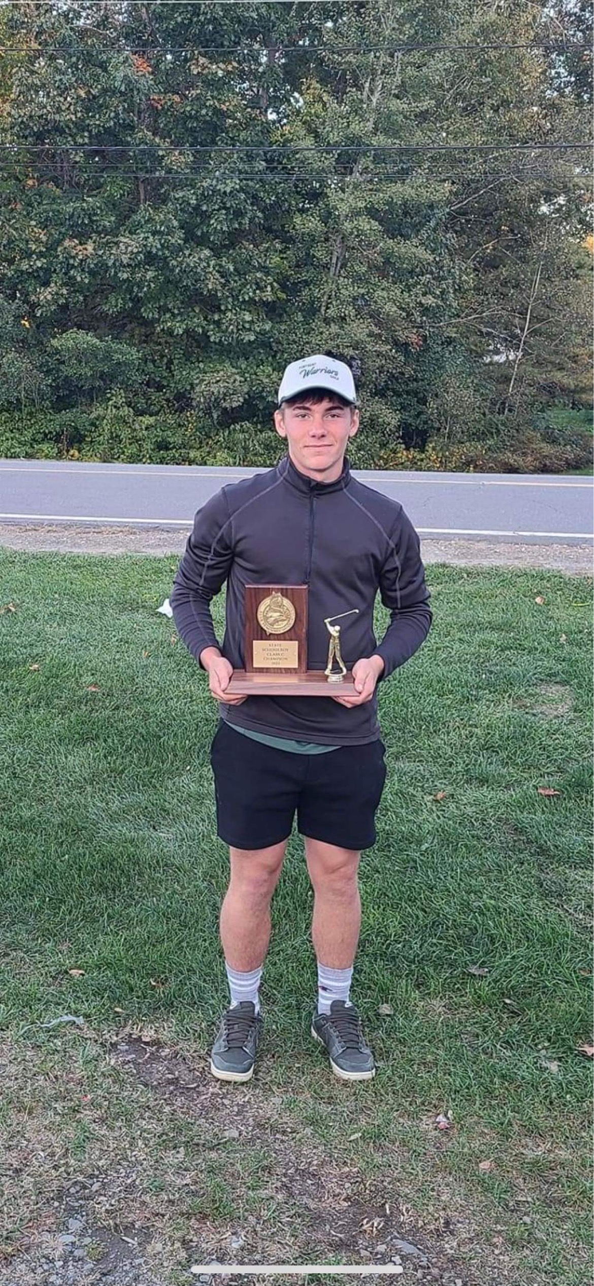Kaden Theriault won the Class C golf individual state championship on