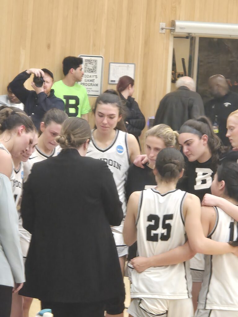 Bowdoin College women’s basketball holds off Emmanuel College to advance to the second round in Brunswick