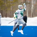 Kiernan Field becomes fastest Husson men’s lacrosse player to 100 career goals in conference rout of SUNY Cobleskill