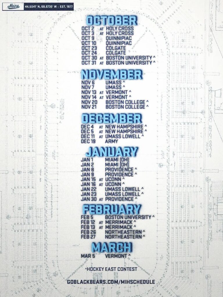 UMaine announces 2026-27 men’s ice hockey schedule